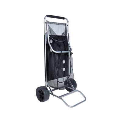 Beach Cart with Folding Table / Drink Holders - Grey Frame / Black Table   